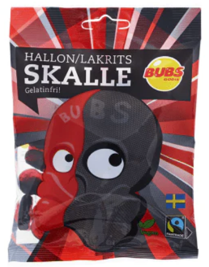 BUBS- Cool Raspberry/Licorice Skulls 90g